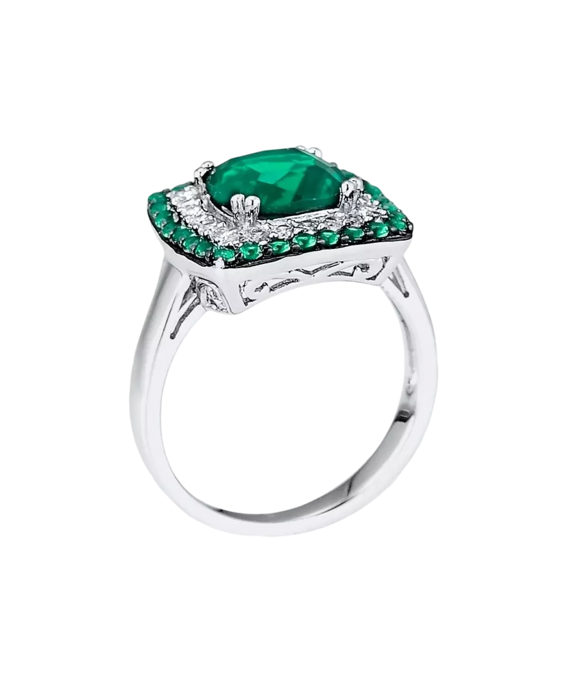 Sterling silver ring with zircons and spinels Sterling silver ring with zircons and spinels