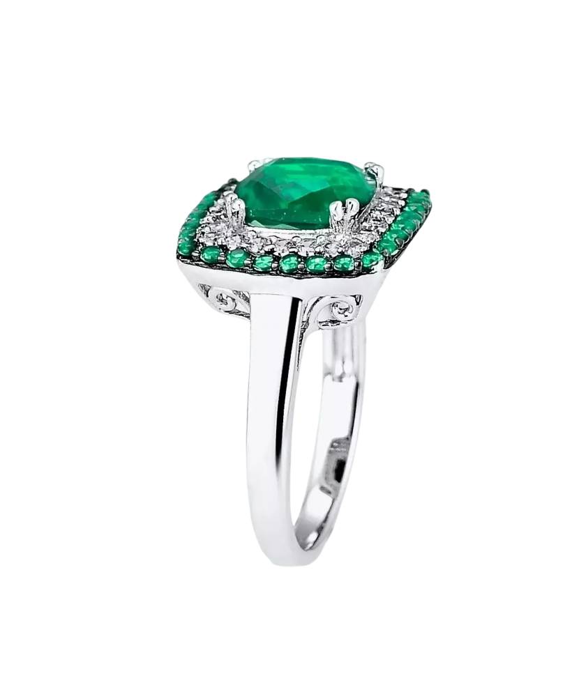 Sterling silver ring with zircons and spinels Sterling silver ring with zircons and spinels