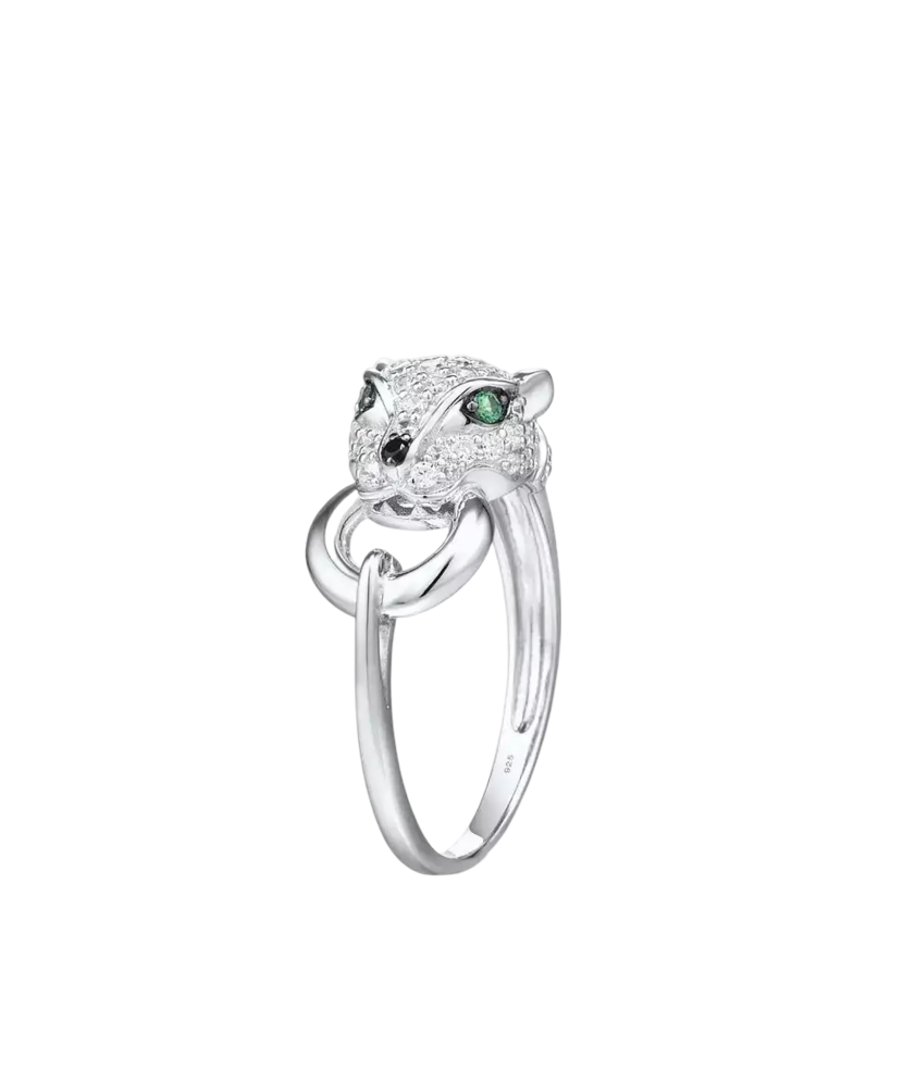 Sterling silver ring with zircons and spinels