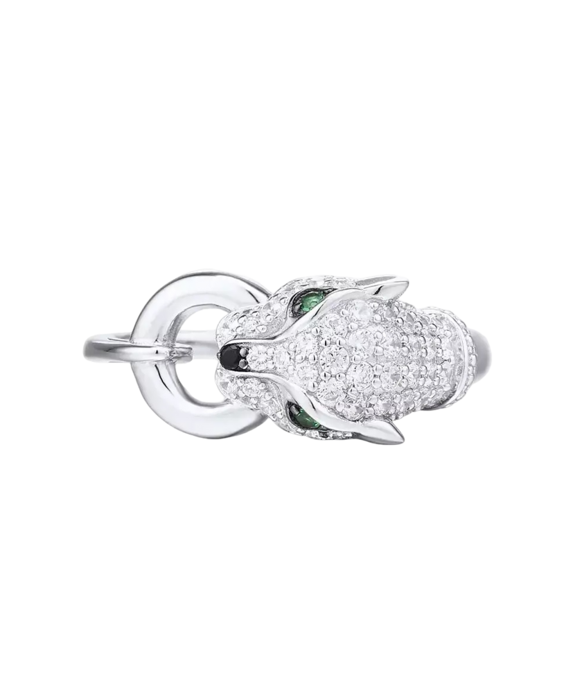 Sterling silver ring with zircons and spinels