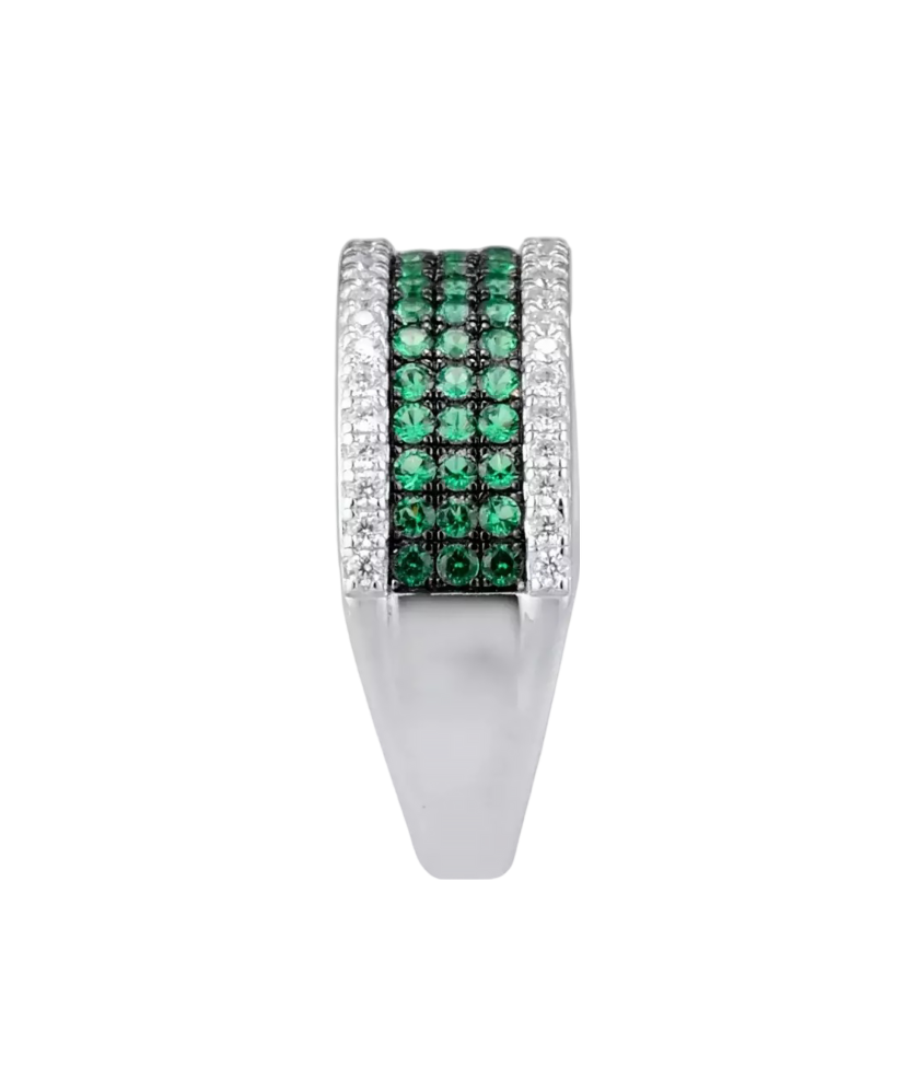 Sterling silver ring with zircons and spinels