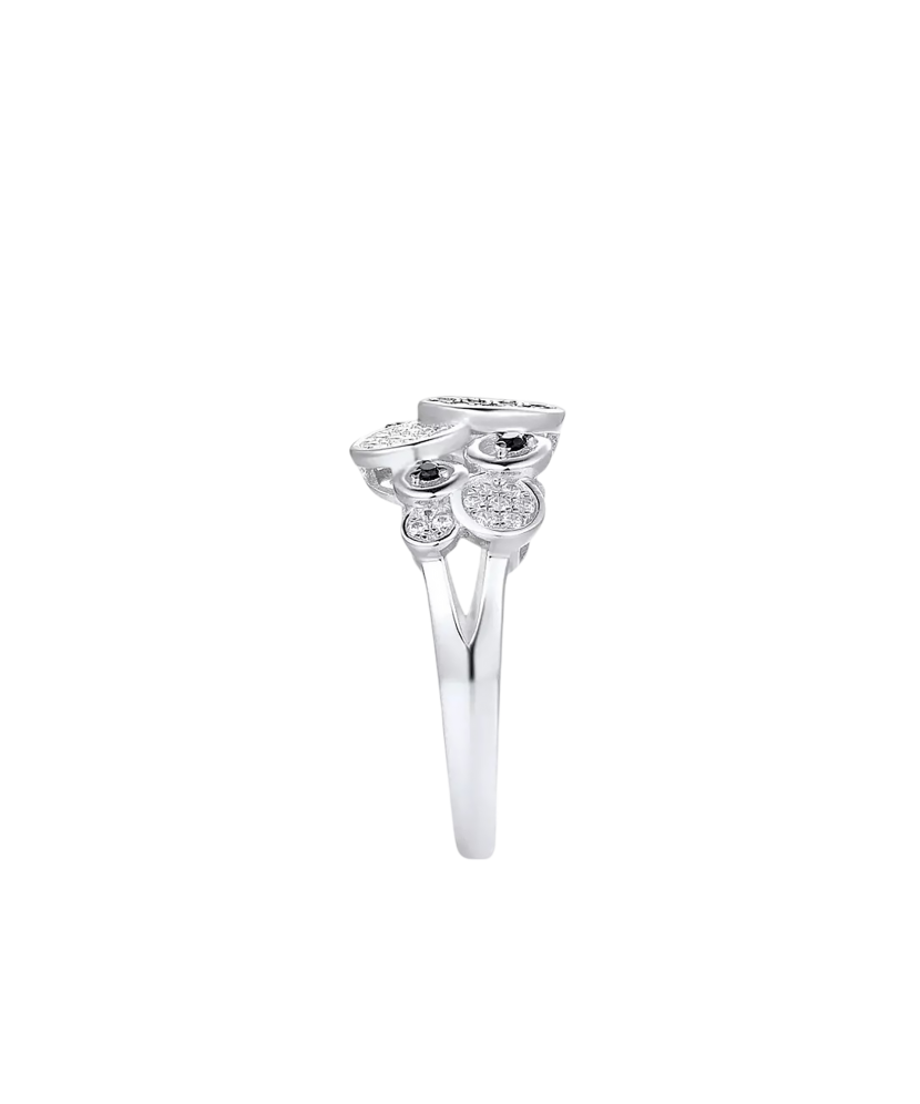Sterling silver ring with zircons and spinels