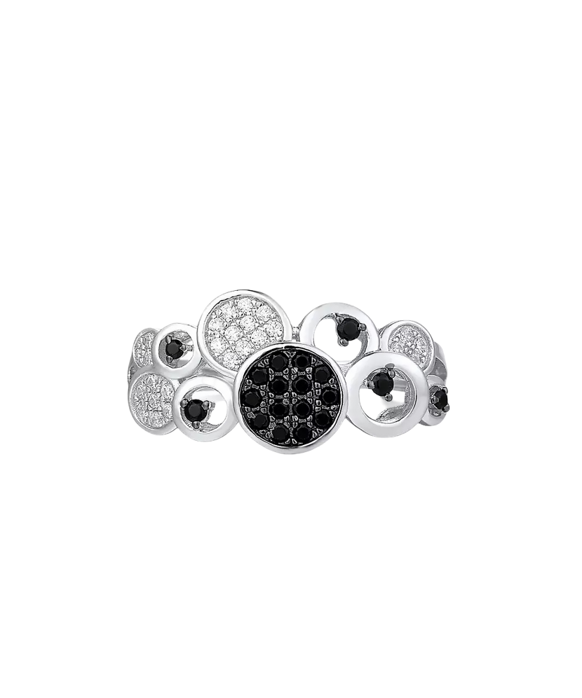 Серебряное кольцо со шпинелями и цирконами Серебряное кольцо со шпинелями и цирконами