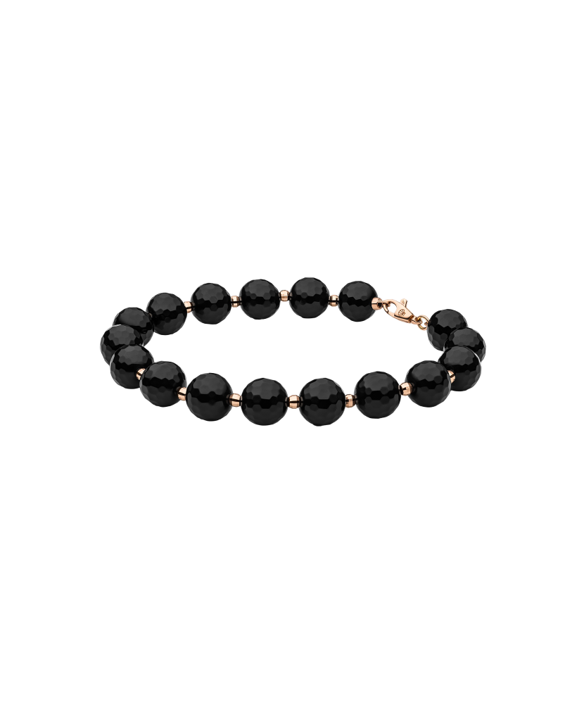 Gold bracelet with onyx 8mm