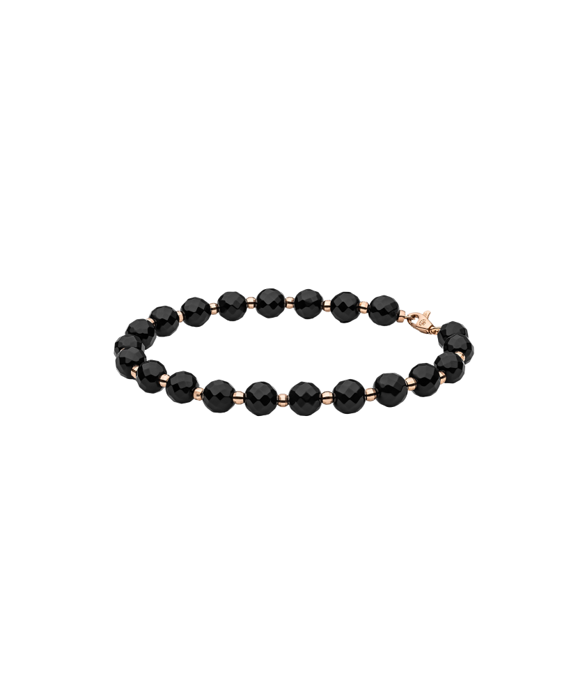 Gold bracelet with onyx 6mm