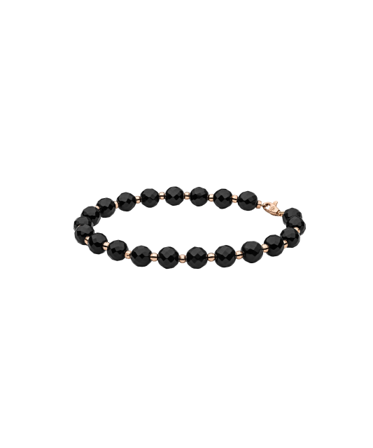 Золотой браслет с ониксом 6mm