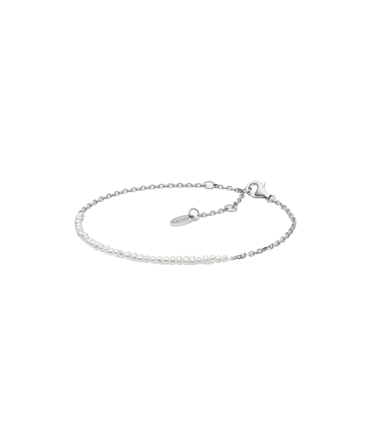 Bracelet with pearls and silver