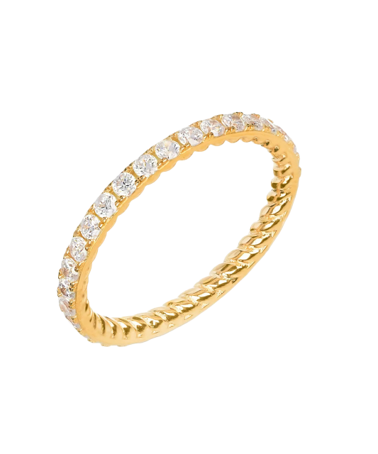 Gilded Sterling silver ring with zirconium