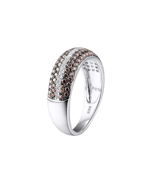 Sterling silver ring with zircons and spinels