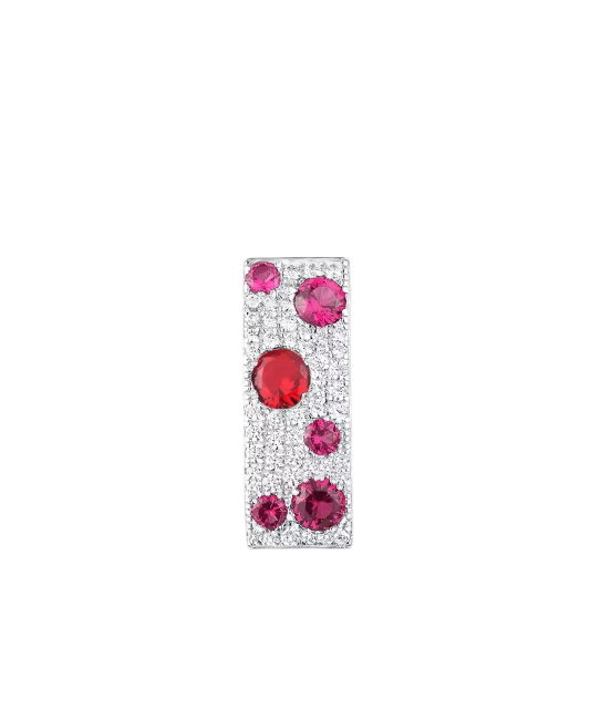 Sterling Silver pendant with nano rubies and zircons