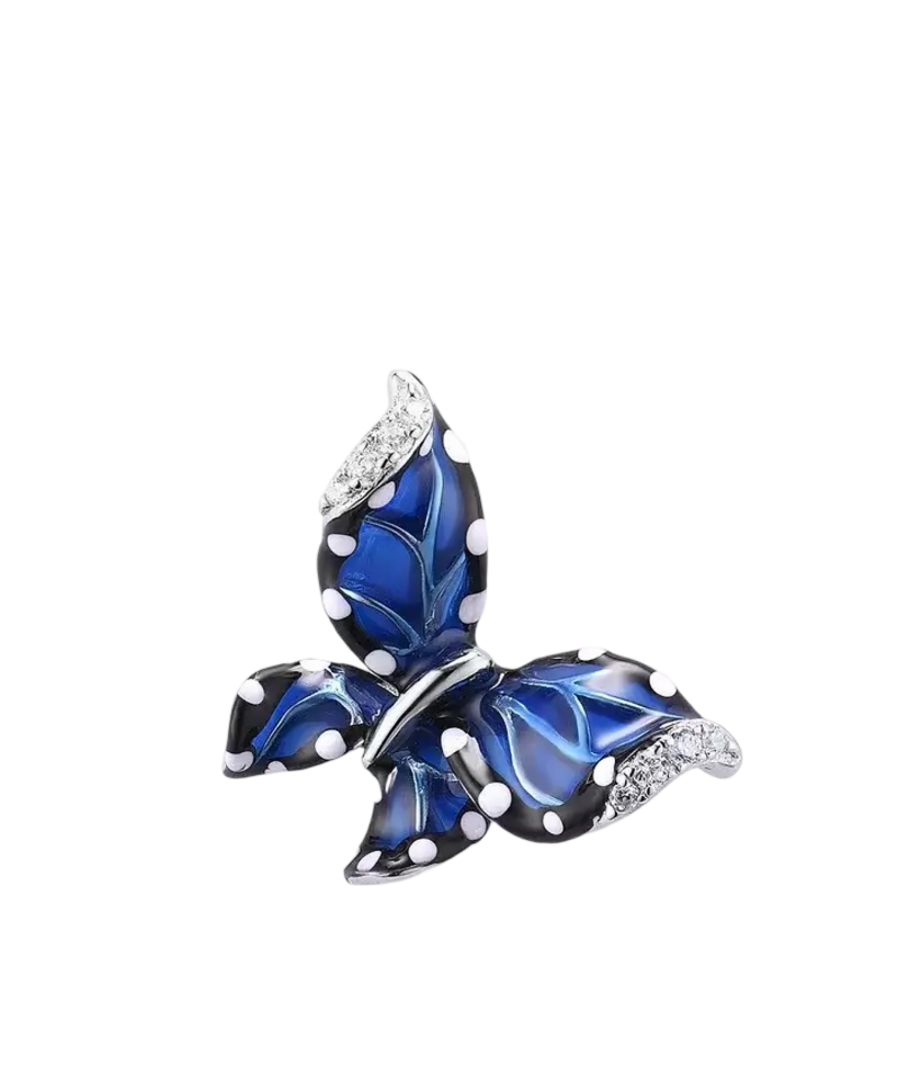 Sterling Silver pendant with zircons and enamel "butterfly"