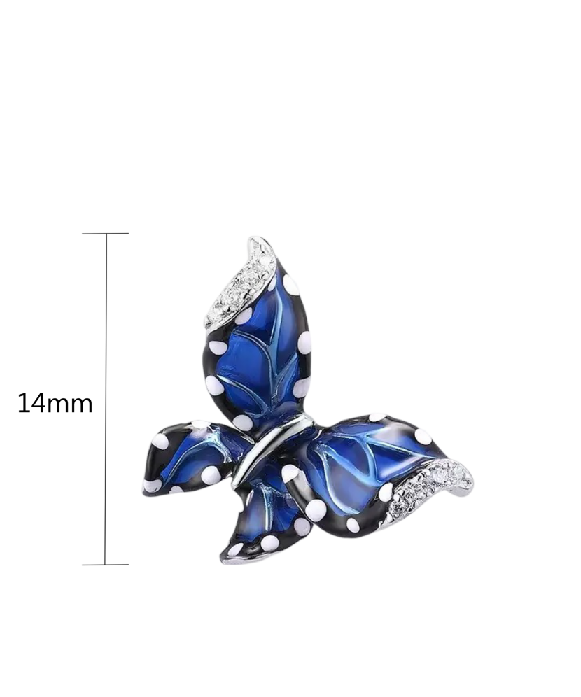 Sterling Silver pendant with zircons and enamel "butterfly"