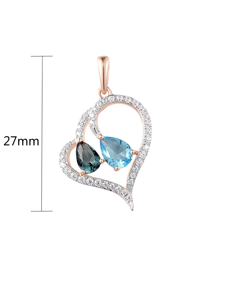 Gilded Sterling Silver pendant with zircons "Heart"