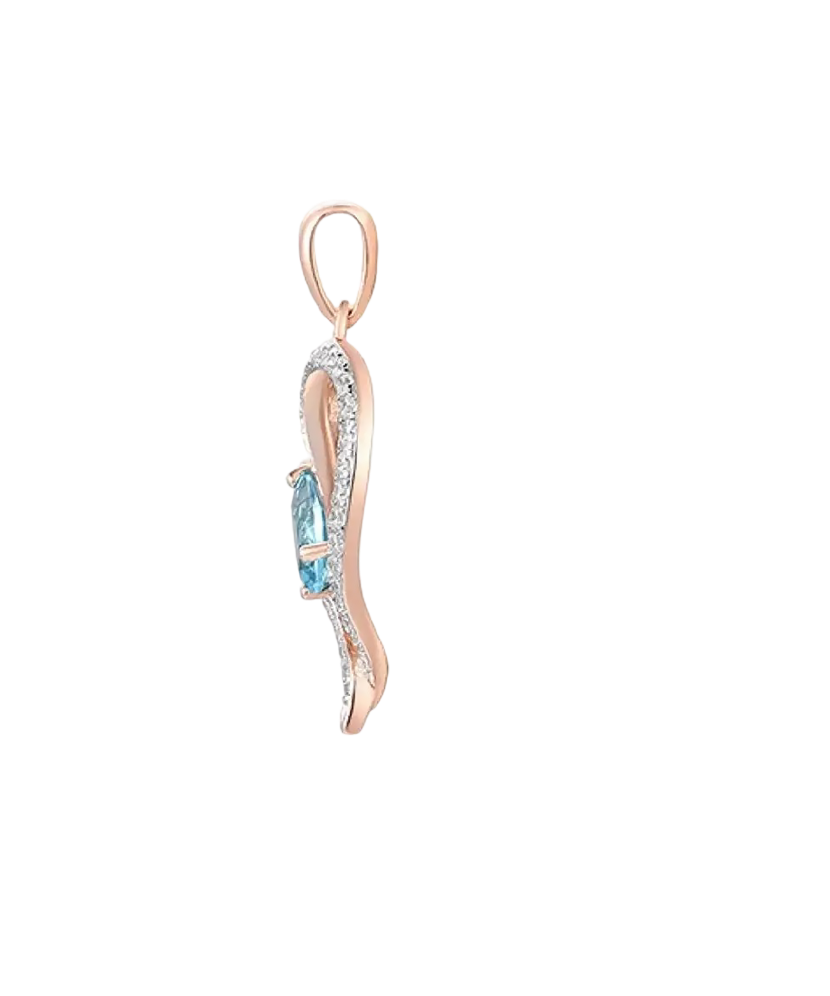 Gilded Sterling Silver pendant with zircons "Heart"