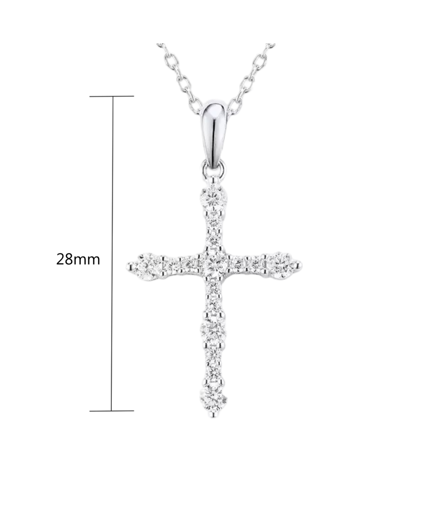 Sterling Silver pendant with zircons "Cross"