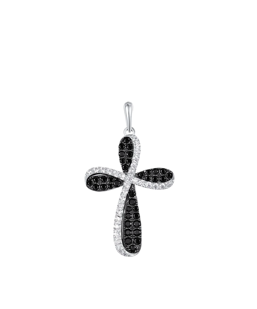 Sterling Silver pendant with spinels and zircons "Cross"