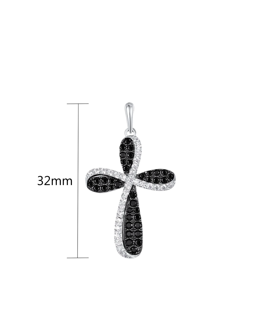 Sterling Silver pendant with spinels and zircons "Cross"