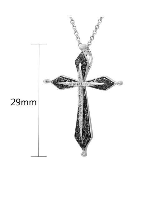Sterling Silver pendant with spinels and zircons "Cross"