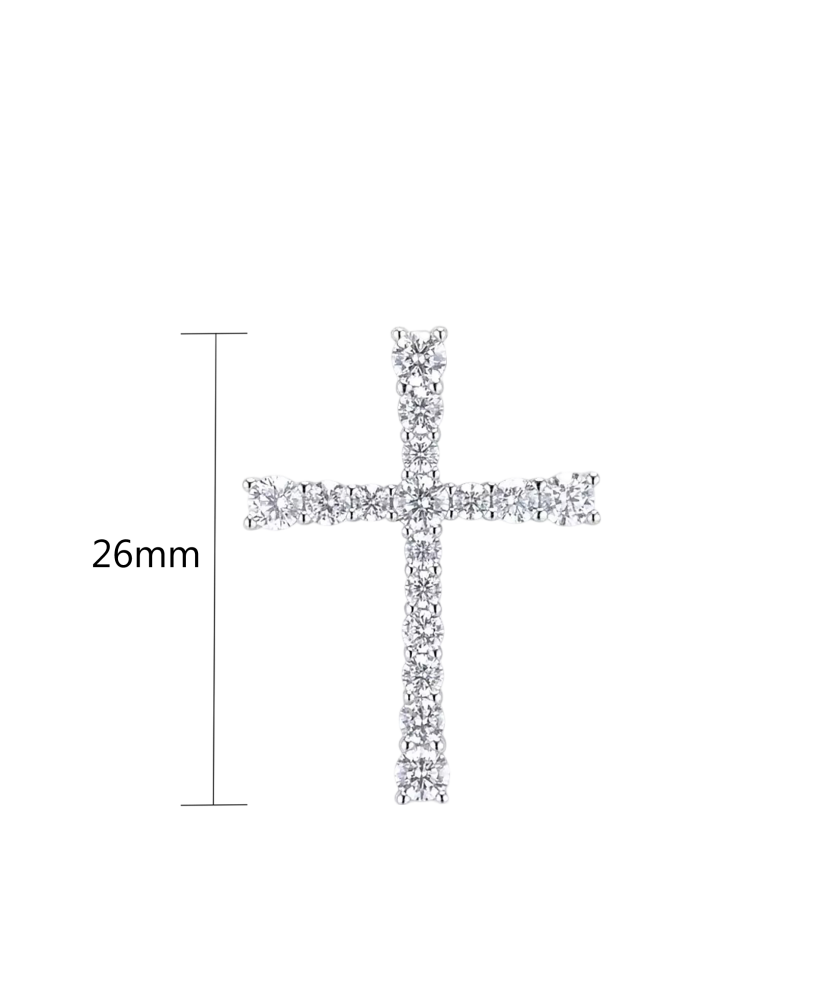 Sterling Silver pendant with zircons "Cross"