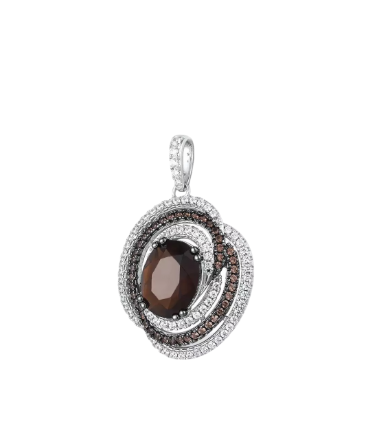 Sterling Silver pendant with spinels and zircons