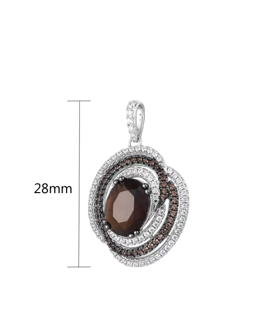 Sterling Silver pendant with spinels and zircons