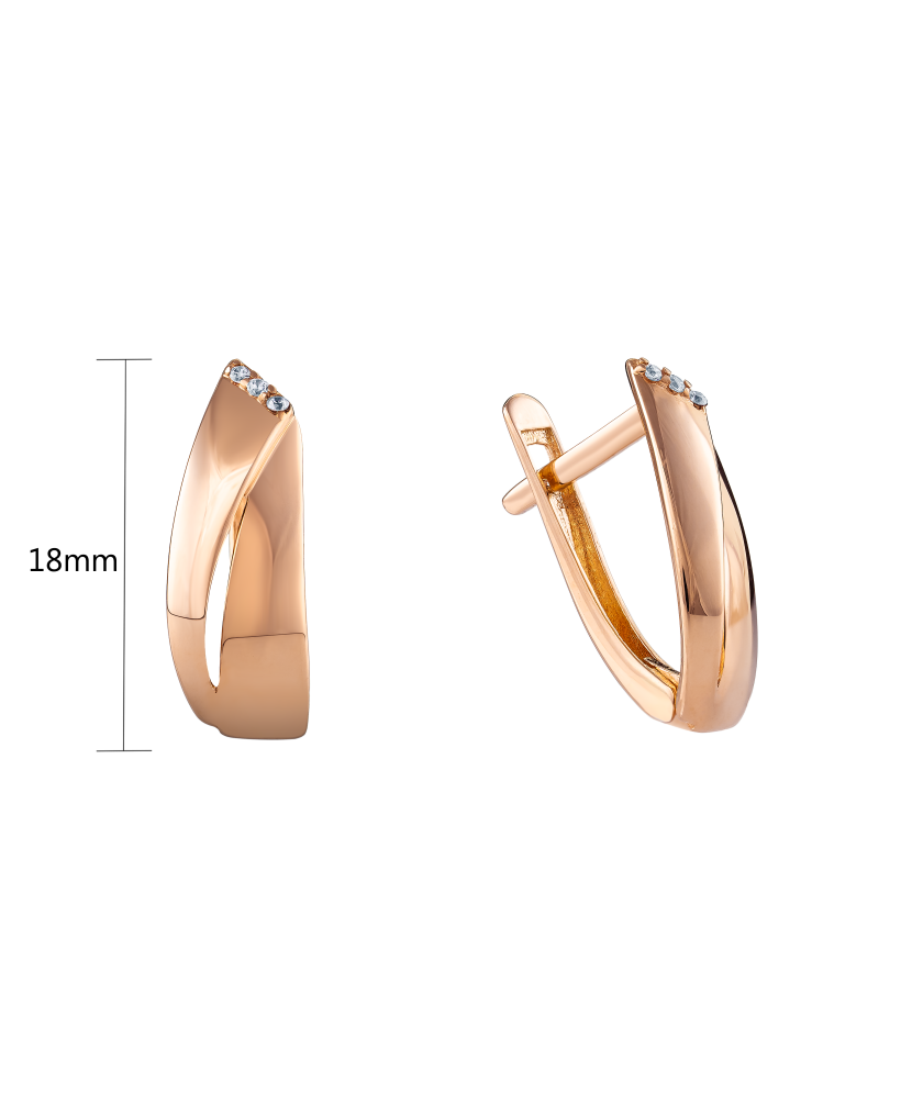 Gold earrings with zircons Gold earrings with zircons