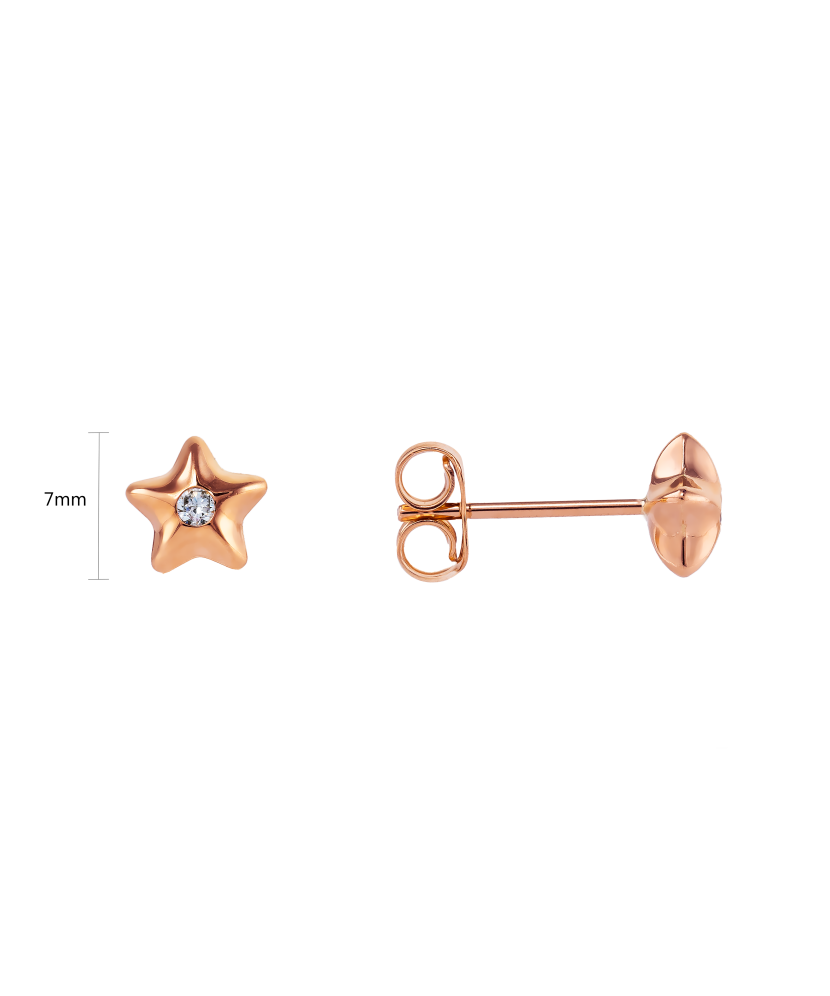 Gold earrings with zircons "stars" Gold earrings with zircons "stars"