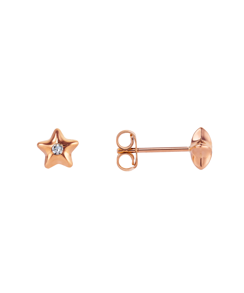 Gold earrings with zircons "stars" Gold earrings with zircons "stars"