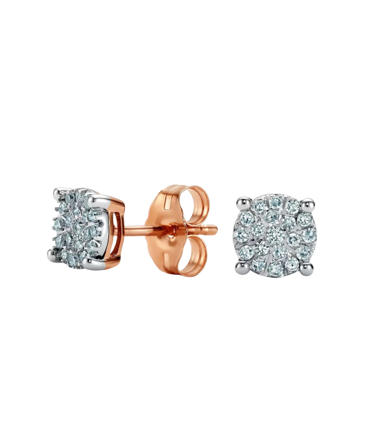 Gold earrings with diamonds