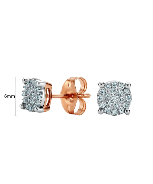 Gold earrings with diamonds