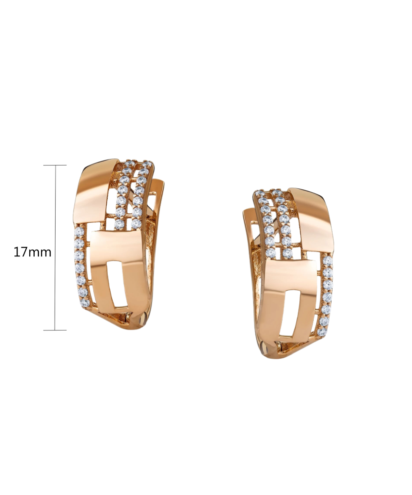 Золотые серьги с цирконами