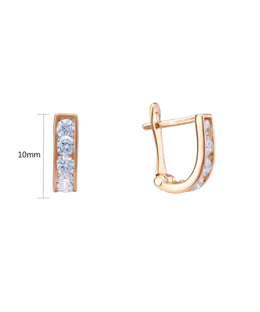 Gold children's earrings with zircons Gold children's earrings with zircons