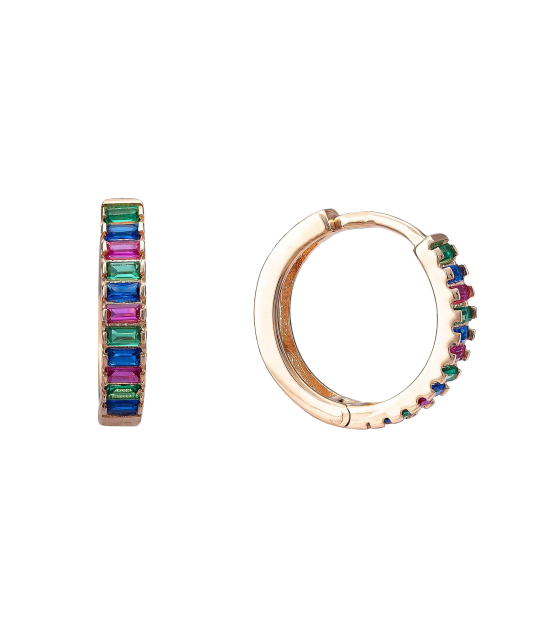 Gold earrings with zircons