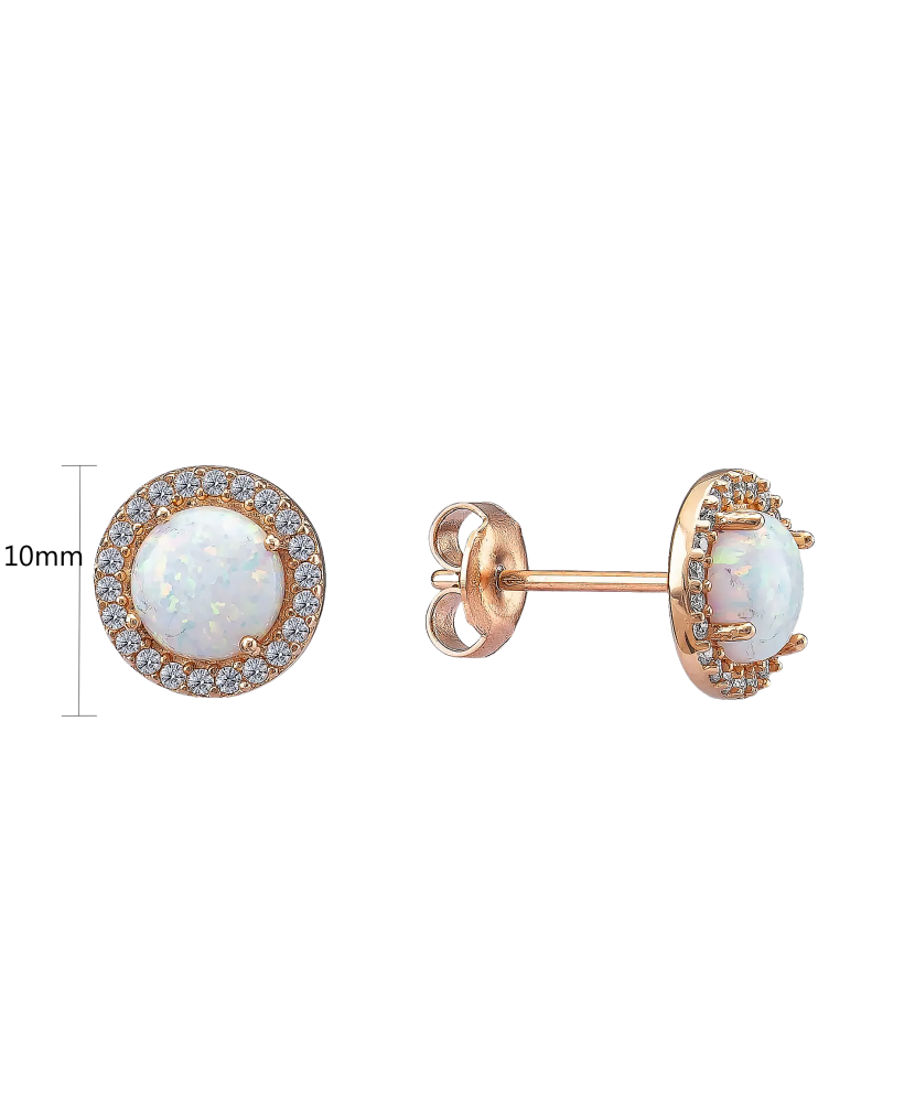 Золотые серьги с опалом и фианитами