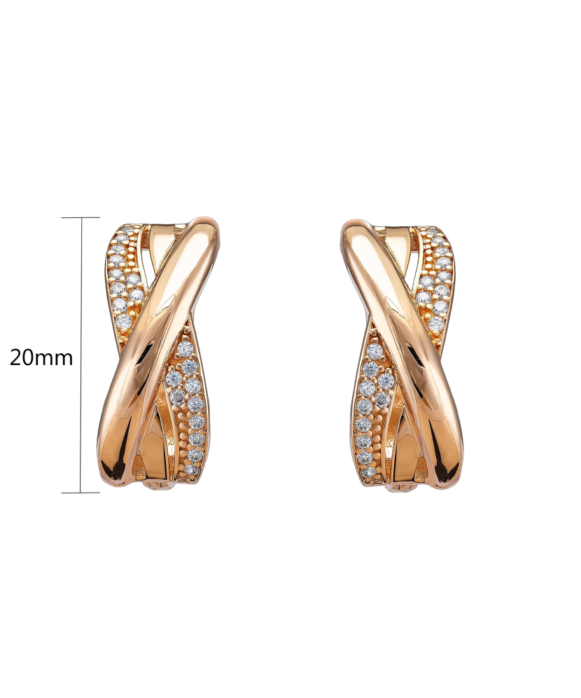 Gold earrings with zircons
