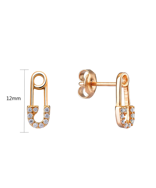Gold earrings with zircons