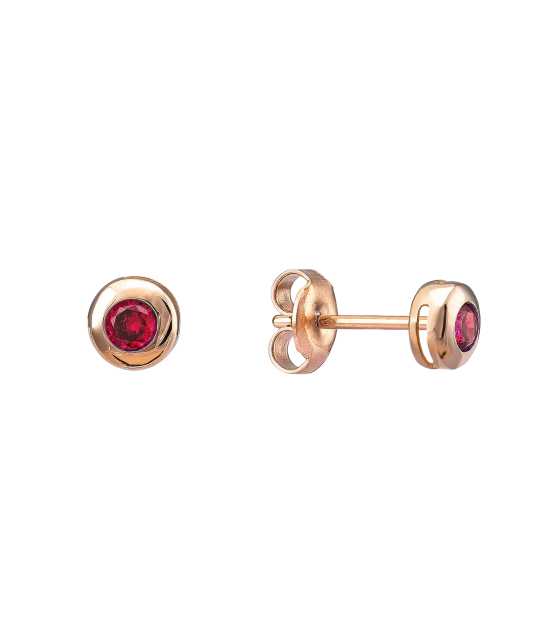 Gold earrings with zircons