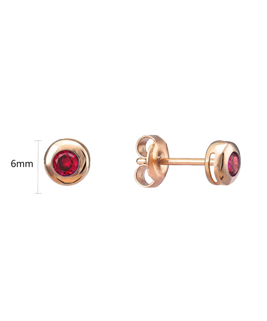 Gold earrings with zircons