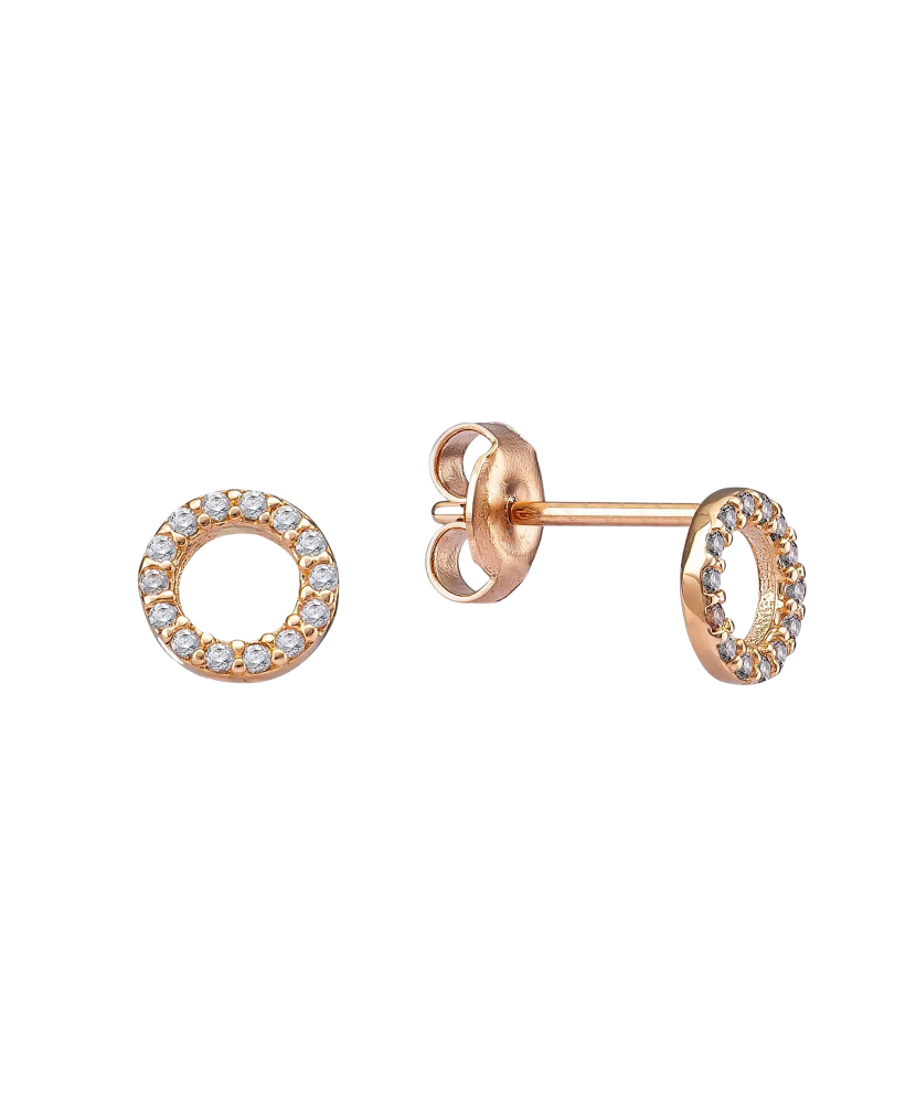 Gold earrings with zircons