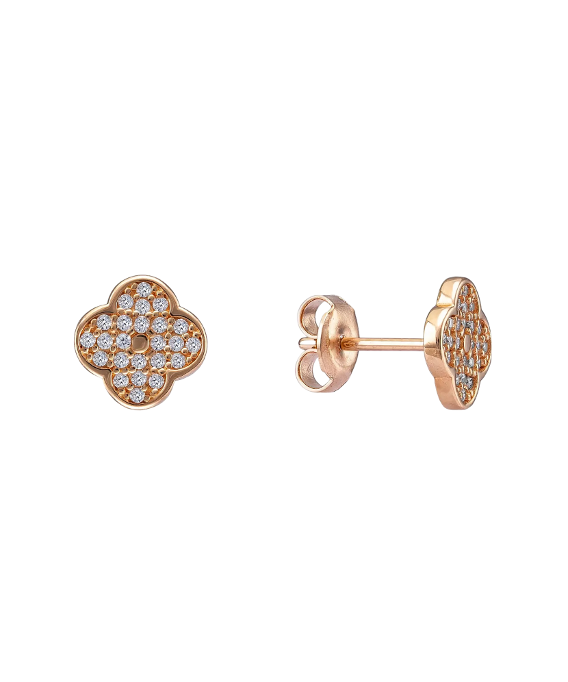 Gold earrings with zircons Gold earrings with zircons