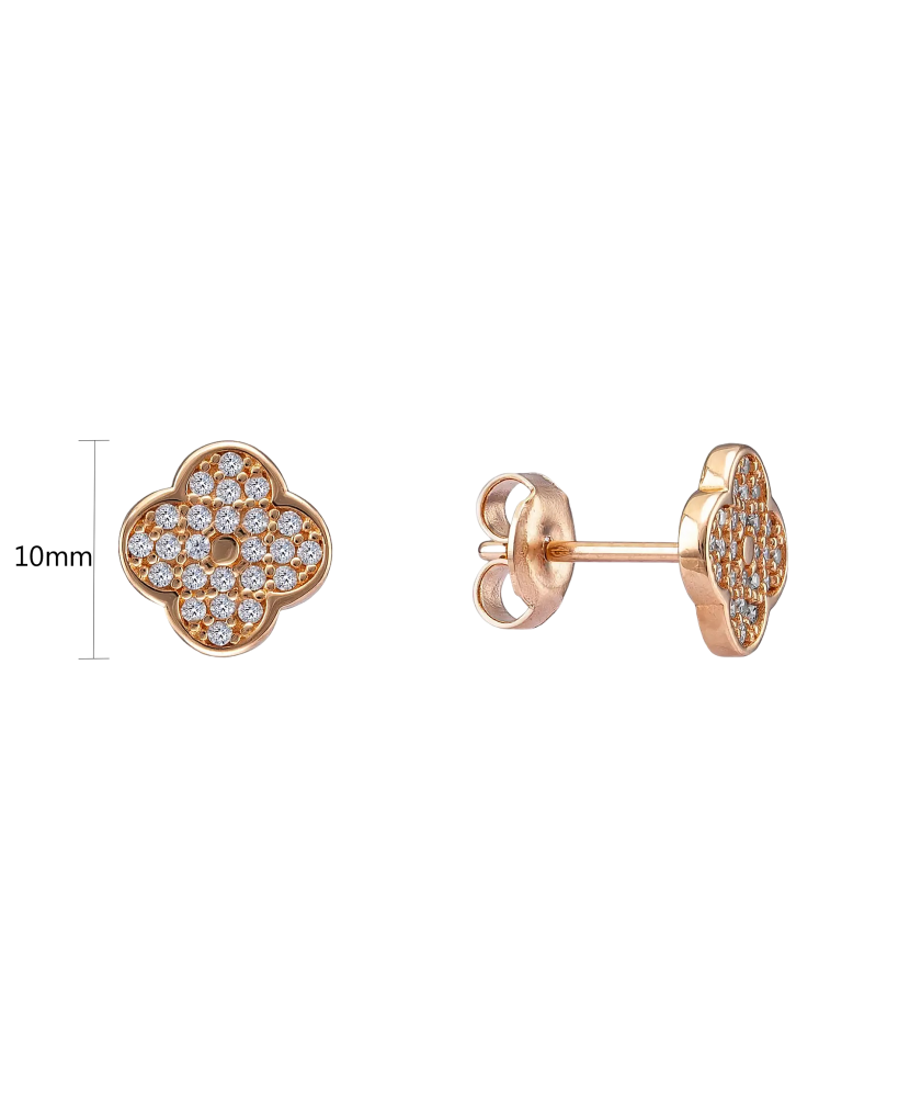 Gold earrings with zircons Gold earrings with zircons
