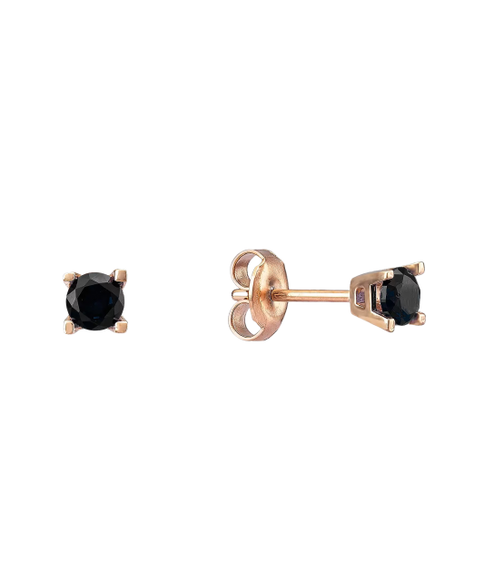 Gold earrings with zircons