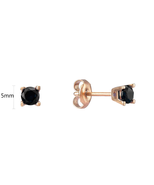 Gold earrings with zircons
