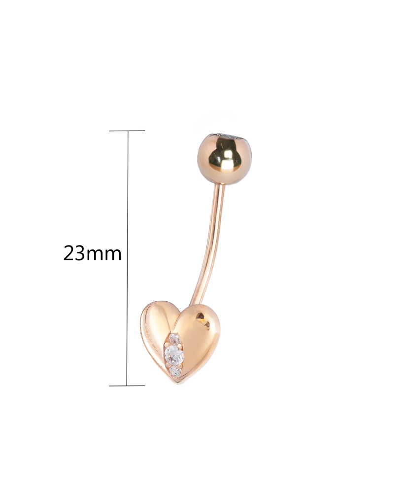 Gold Belly Button Ring with zirconium "Infinity"