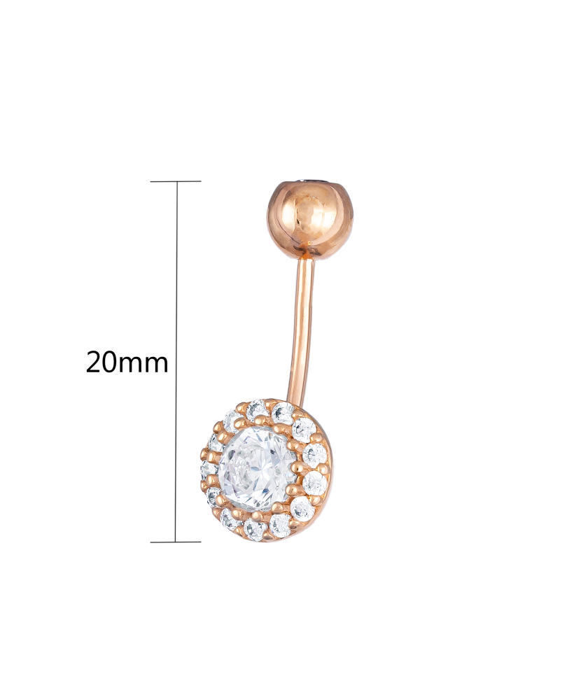 Gold Belly Button Ring with zirconium
