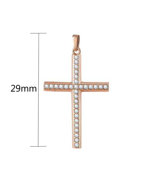 Gold pendant with zircons "cross"