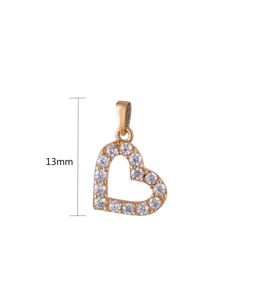Gold pendant with zircons "heart"