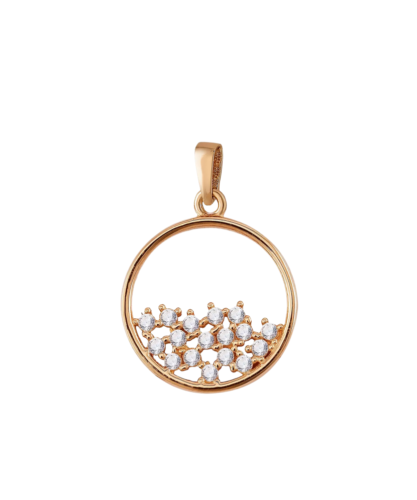 Gold pendant with zircons