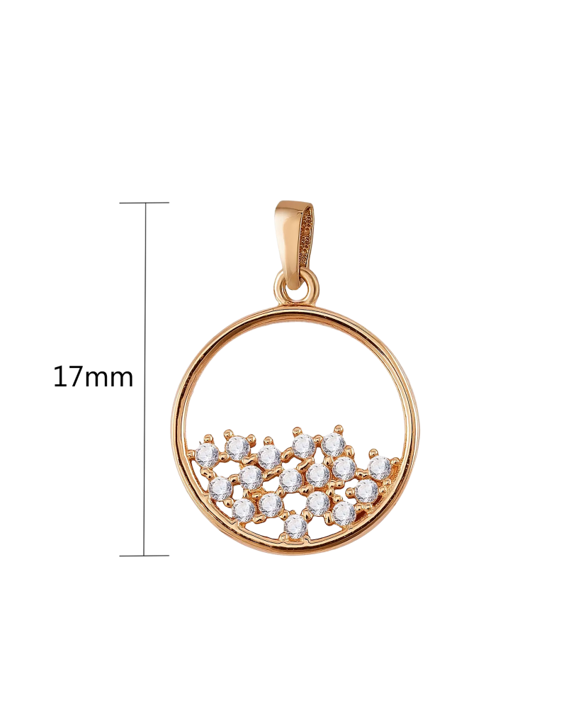 Gold pendant with zircons