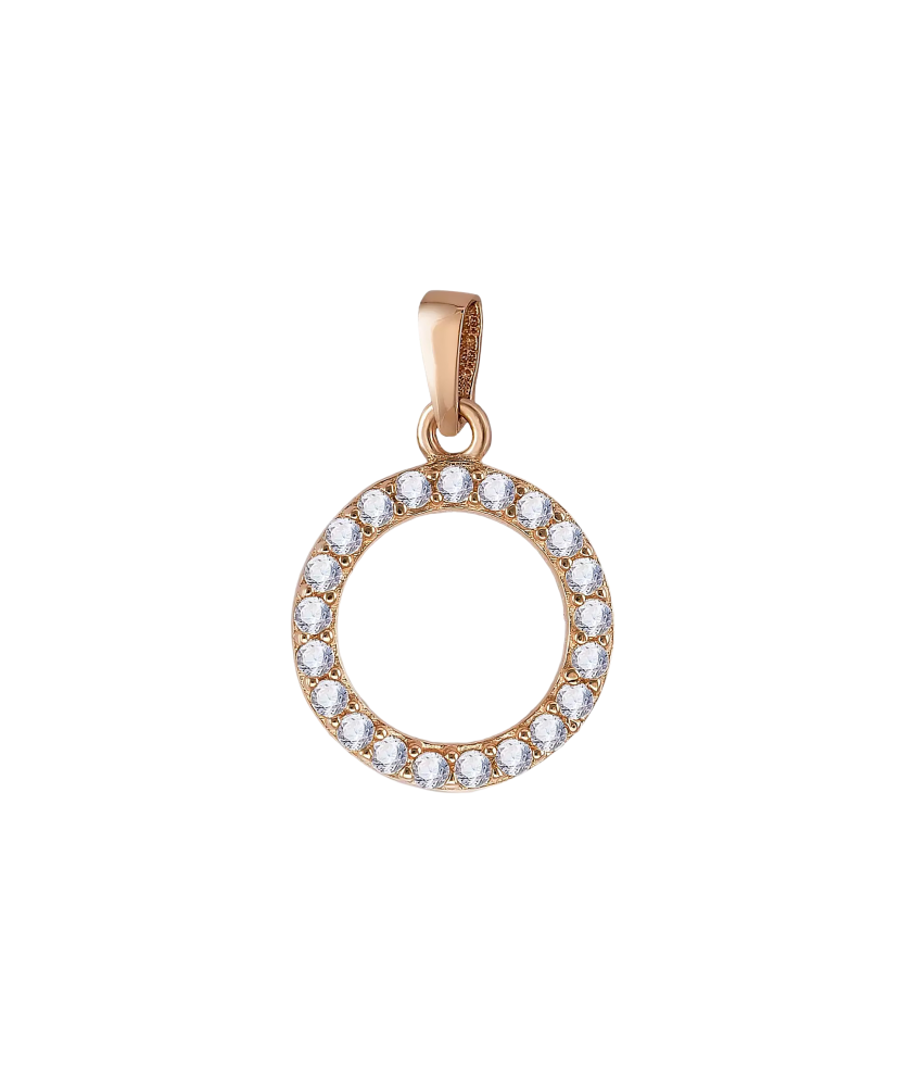 Gold pendant with zircons